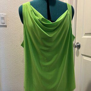 Halogen Neon Green Draped Cowl Neck Sleeveless Top XXL
